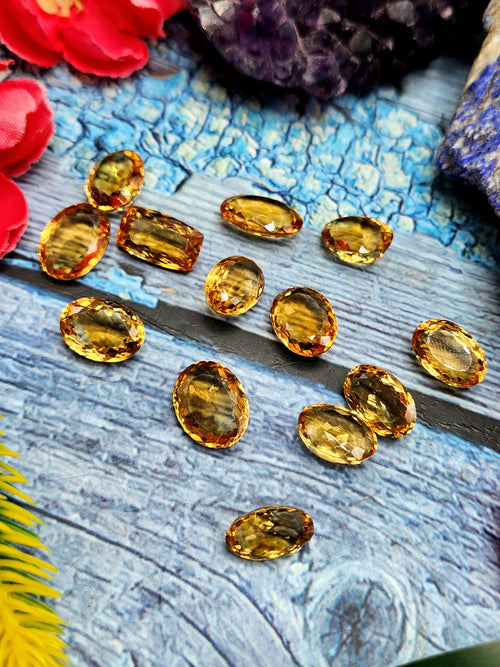 Citrine Faceted Loose Gemstones - Radiance and Elegance in Oval Shapes | Lot of 12 units