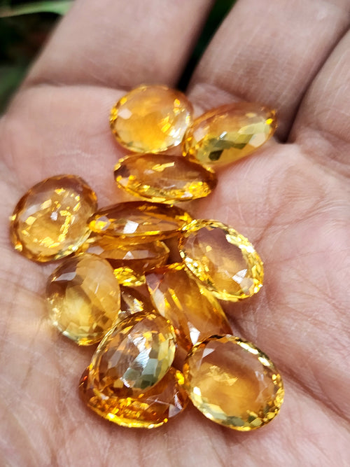 Citrine Faceted Loose Gemstones - Radiance and Elegance in Oval Shapes | Lot of 12 units