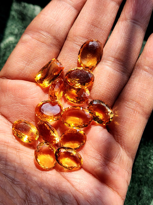 Citrine Faceted Loose Gemstones - Radiance and Elegance in Oval Shapes | Lot of 12 units