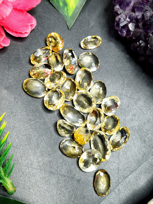 Citrine Faceted Loose Gemstones in Oval Shaped - Radiant Beauty and Energetic Qualities | Lot of 25 units