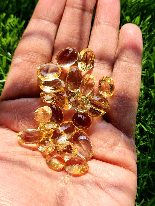 Citrine Faceted Loose Gemstones in Oval Shaped - Radiant Beauty and Energetic Qualities | Lot of 25 units