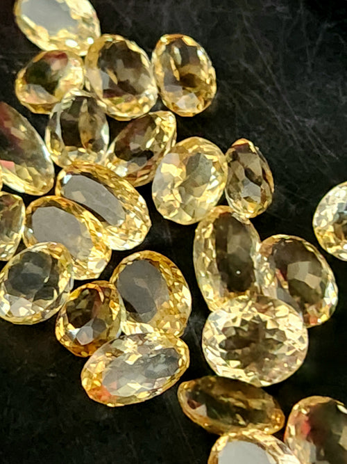 Citrine Faceted Loose Gemstones in Oval Shaped - Radiant Beauty and Energetic Qualities | Lot of 25 units