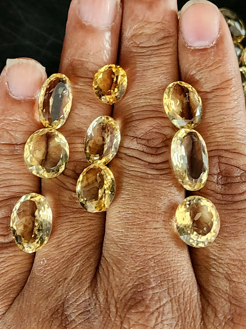 Citrine Faceted Loose Gemstones in Oval Shaped - Radiant Beauty and Energetic Qualities | Lot of 25 units