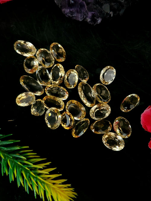 Citrine Faceted Loose Gemstones in Oval Shaped - Radiant Beauty and Energetic Qualities | Lot of 25 units