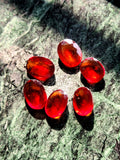 Hessonite Garnet Faceted Loose Gemstones in Oval Shaped - Earthy Elegance and Spiritual Vitality - Lot of 7 units