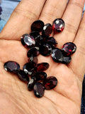 Red Garnet Faceted Loose Gemstones in Oval Shaped - Fiery Elegance and Vitality - Lot of 23 units