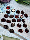 Red Garnet Faceted Loose Gemstones in Oval Shaped - Fiery Elegance and Vitality - Lot of 23 units