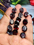 Red Garnet Faceted Loose Gemstones in Oval Shaped - Fiery Elegance and Vitality - Lot of 23 units