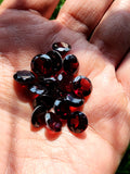 Red Garnet Faceted Loose Gemstones in Round Shaped - Radiant Passion and Timeless Beauty - Lot of 16 units