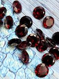Red Garnet Faceted Loose Gemstones in Round Shaped - Radiant Splendor and Empowering Passion - Lot of 20 units