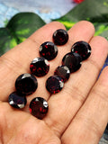 Red Garnet Faceted Loose Gemstones in Round Shaped - Timeless Radiance and Inner Vitality - Lot of 10 units