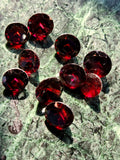 Red Garnet Faceted Loose Gemstones in Round Shaped - Timeless Radiance and Inner Vitality - Lot of 10 units