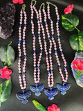 Kyanite and Lapis Lazuli 8mm Bead Mala with Lapis Lazuli Phoenix Pendant | Gemstone Necklace | Birthday Gift | Valentine gift | ONE PIECE ONLY