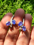 Tanzanite Jewelry Set of Finger Ring, Earrings and Pendant in sterling silver with rhodium polish | Birthday Gift | Valentine gift | Mother's Day gift