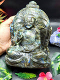 Labradorite Double Sided Buddha Carving - A Symbol of Spiritual Enlightenment | crystal home decor | Crystal Healing