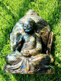 Labradorite Double Sided Buddha Carving - A Symbol of Spiritual Enlightenment | crystal home decor | Crystal Healing