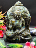 Labradorite Double Sided Buddha Carving - A Symbol of Spiritual Enlightenment | crystal home decor | Crystal Healing