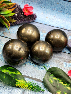 Golden Pyrite Sphere - Golden Brilliance Unveiled | Crystal Healing | Crystal Home Decor