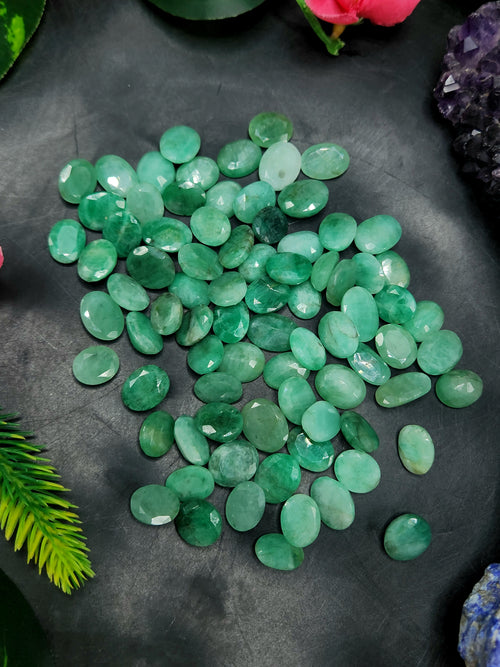 Sakota Emerald loose gemstone in Oval cut shape | Lot of 76 units | Crystals & Gems for Jewelry | Wholesale Deal
