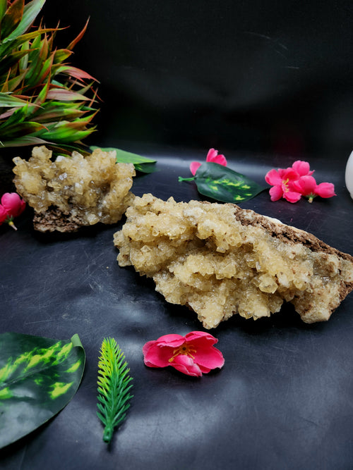 Yellow Calcite Mineral Specimen - The Radiant Sunstone of Inner Joy and Vitality | Reiki/Energy/Chakra/Healing | Lot of 2