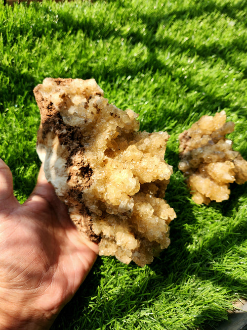 Yellow Calcite Mineral Specimen - The Radiant Sunstone of Inner Joy and Vitality | Reiki/Energy/Chakra/Healing | Lot of 2