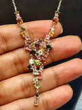 Multi Tourmaline Set of Necklace and a pair of Earring - Harmony in Hues | Gemstone Necklace | Birthday Gift | Valentine gift | Mother's Day gift