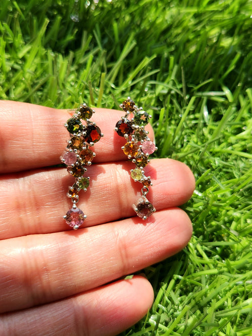 Multi Tourmaline Set of Necklace and a pair of Earring - Harmony in Hues | Gemstone Necklace | Birthday Gift | Valentine gift | Mother's Day gift