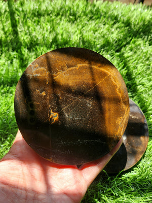 Tiger Eye Coasters - Radiate Prosperity and Protection | Set of 2 | Home Decor