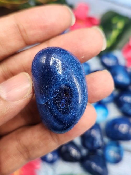 Blue Onyx Tumbles - A Gateway to Tranquility and Protection | Crystal | Gemstone | Reiki | Chakra Healing | Lot of 28 pieces