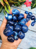 Blue Onyx Tumbles - A Gateway to Tranquility and Protection | Crystal | Gemstone | Reiki | Chakra Healing | Lot of 28 pieces