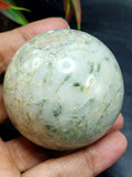 Green Tourmaline on Quartz Sphere - A Fusion of Healing and Elegance for Crystal Enthusiasts