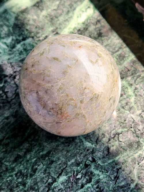 Green Tourmaline on Quartz Sphere - A Fusion of Healing and Elegance for Crystal Enthusiasts