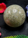 Green Tourmaline on Quartz Sphere - A Fusion of Healing and Elegance for Crystal Enthusiasts