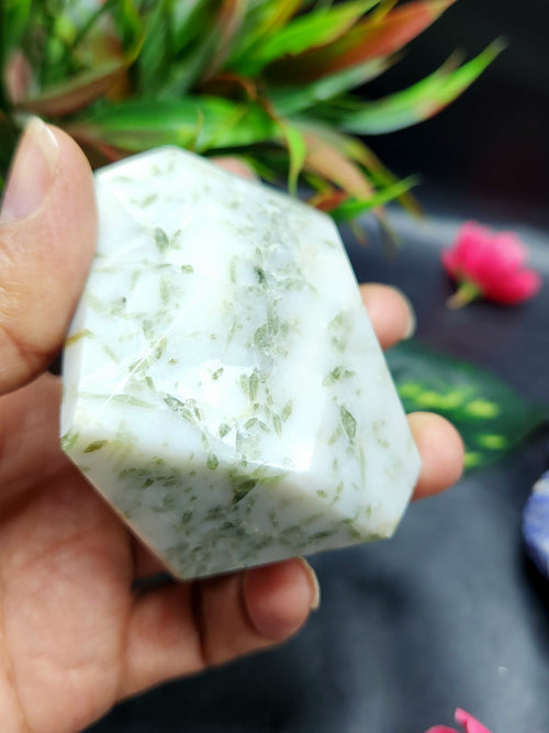Green Tourmaline on Quartz Free Forms - A Harmony of Beauty and Healing  | Crystal Home Decor | Crystal Healing