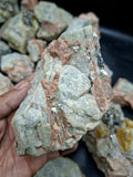 Aquamarine with Peach Moonstone and Pyrite inclusion rough stone: A Shield of Calm, Protection and Positive Energy | Weight 9.5 Kgs | Lot of 9.5 kgs
