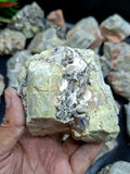 Aquamarine with Peach Moonstone and Pyrite inclusion rough stone: A Shield of Calm, Protection and Positive Energy | Weight 9.5 Kgs | Lot of 9.5 kgs