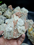 Aquamarine with Peach Moonstone and Pyrite inclusion rough stone: A Shield of Calm, Protection and Positive Energy | Weight 9.5 Kgs | Lot of 9.5 kgs