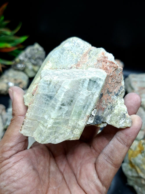 Aquamarine with Peach Moonstone and Pyrite inclusion rough stone: A Shield of Calm, Protection and Positive Energy | Weight 9.5 Kgs | Lot of 9.5 kgs