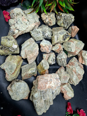 Aquamarine with Peach Moonstone and Pyrite inclusion rough stone: A Shield of Calm, Protection and Positive Energy | Weight 9.5 Kgs | Lot of 9.5 kgs