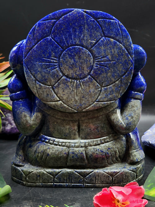 Lapis Lazuli Panchmukhi Ganesh Statue - A Divine Fusion of Wisdom and Spiritual Illumination | Reiki/Chakra/Healing/Energy | Home Decor