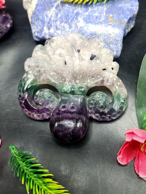Multi Fluorite Octopus Carving: The Perfect Blend of Art, Healing and Home Decor | Animal carving