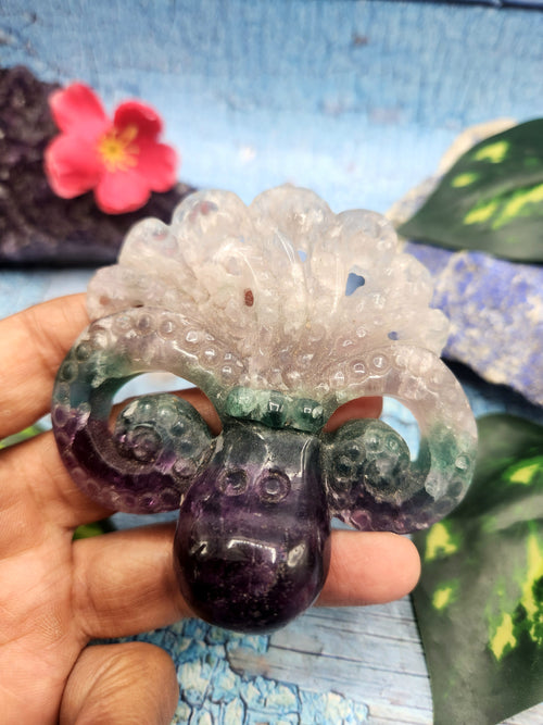Multi Fluorite Octopus Carving: The Perfect Blend of Art, Healing and Home Decor | Animal carving