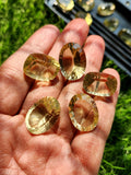 Lemon Quartz Faceted Loose Gemstones: Unveiling Timeless Elegance with the Concave Cut Oval Shape | Lot of 19 units