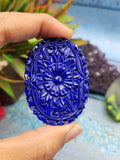 Lapis Lazuli Carved Mughal Floral Design Miniatures For Jewelry Pendant & Necklace: A Tribute to Elegance and Healing