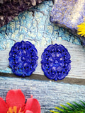 Lapis Lazuli Carved Miniature Earrings: Embodying Elegance, Royalty and Healing | Birthday Gift | Mother's Day gift