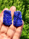 Lapis Lazuli Carved Miniature Earrings: A Majestic Fusion of Beauty and Benefits | Birthday Gift | Mother's Day gift