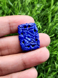 Lapis Lazuli Gemstone Carved Pendant with Mughal Floral Design - Eternal Elegance | Gemstone Necklace | Birthday Gift | Valentine gift | Mother's Day gift