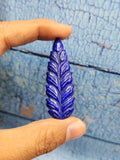 Lapis Lazuli Stone Carved Pair of Earrings with Mughal Floral Design - A Radiant Reflection of Timeless Beauty | Gemstone Earring | Birthday Gift | Daughter's Day Gift | Mother's Day Gift