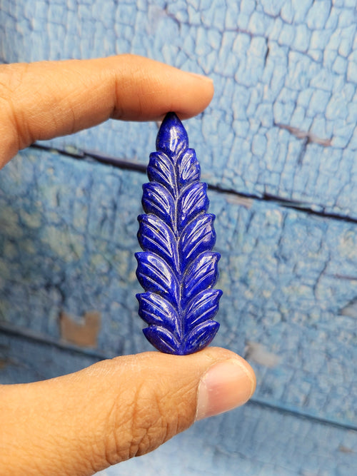 Lapis Lazuli Stone Carved Pair of Earrings with Mughal Floral Design - A Radiant Reflection of Timeless Beauty | Gemstone Earring | Birthday Gift | Daughter's Day Gift | Mother's Day Gift