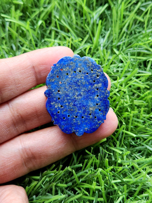 Lapis Lazuli Gemstone Carved Pendant with Mughal Floral Design - Eternal Elegance | Gemstone Necklace | Birthday Gift | Valentine gift | Mother's Day gift